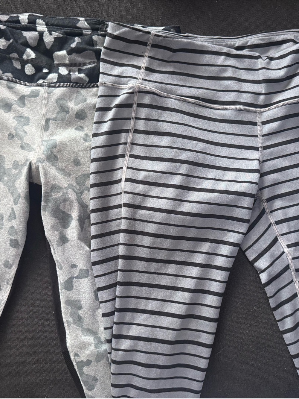 Athleta Gray Striped & Gray Camo Leggings bundle